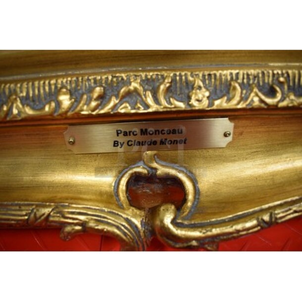 BREATHTAKING! Parc Monceau Oil Painting By Claude Monet In Custom Gold Frame From Art Dealer Ed Mero! 52x4x43 - Image 5 of 7