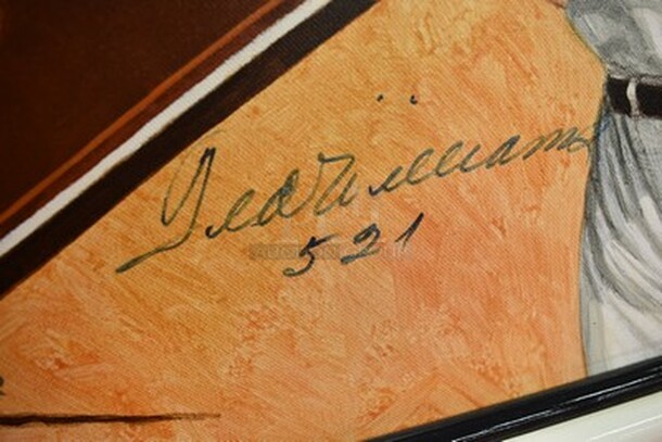 EXQUISITE! Leon Wolf Manufactured Painting of Mickey Mantle and Ted Williams. Painting signed by Leon Wolf, Mickey Mantle, and Ted Williams. Comes With Letter of Authenticity!  - Image 7 of 12