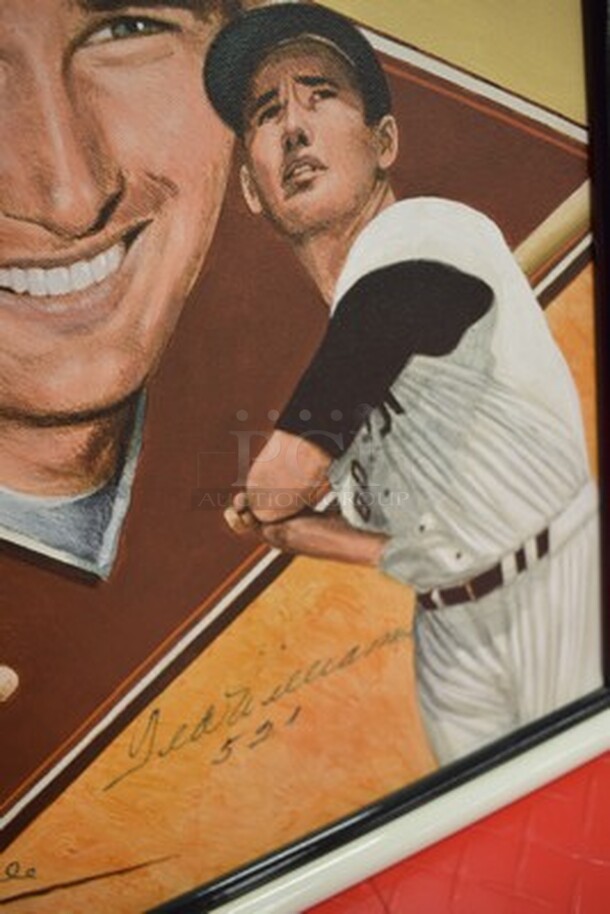 EXQUISITE! Leon Wolf Manufactured Painting of Mickey Mantle and Ted Williams. Painting signed by Leon Wolf, Mickey Mantle, and Ted Williams. Comes With Letter of Authenticity!  - Image 8 of 12