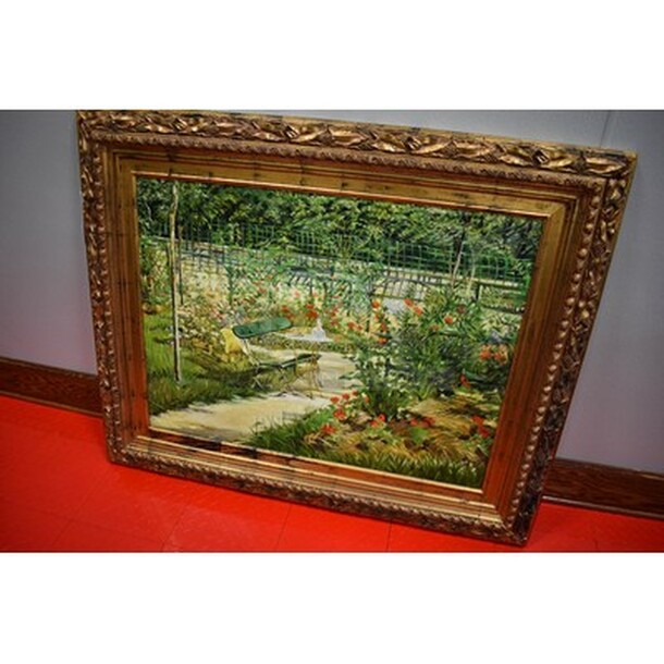 AMAZING! The Artist's Garden-Versailles Oil Painting By Edouard Manet In Custom Frame From Art Dealer Ed Mero! 53x3x44 - Image 3 of 8