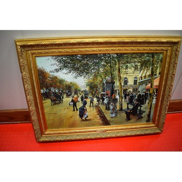 INCREDIBLE! Paris Street Scene Oil Painting by Jean Beraud In Custom Frame From Art Dealer Ed Mero! 45x3x33.