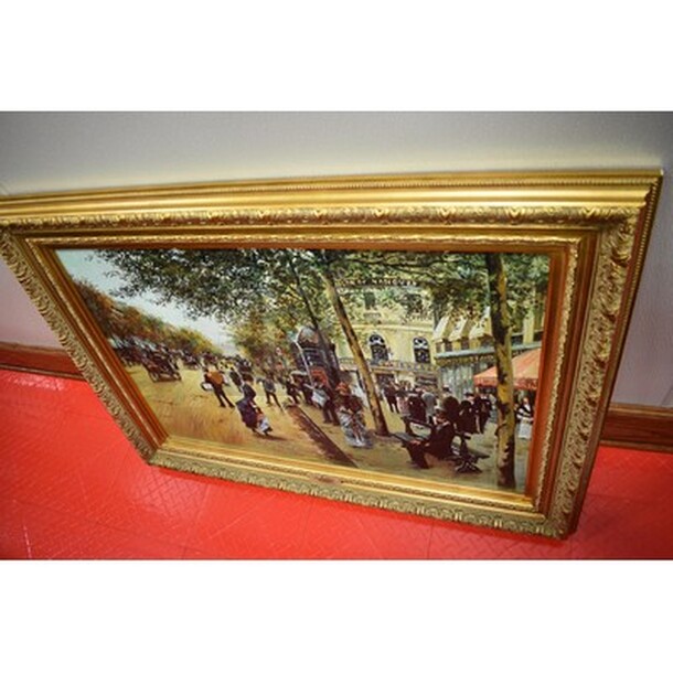 INCREDIBLE! Paris Street Scene Oil Painting by Jean Beraud In Custom Frame From Art Dealer Ed Mero! 45x3x33. - Image 3 of 11