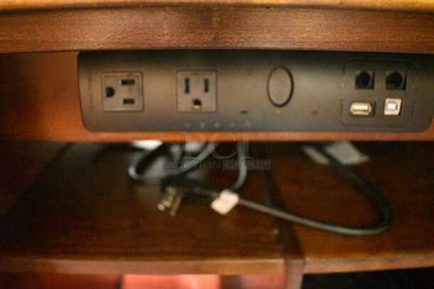 BEAUTIFUL! Custom Made Hooker Brand Desk With Printer Drawer, Note Card Organizer, and Built In Outlets, USB, Internet Hookups. 72x24x31. - Image 5 of 12