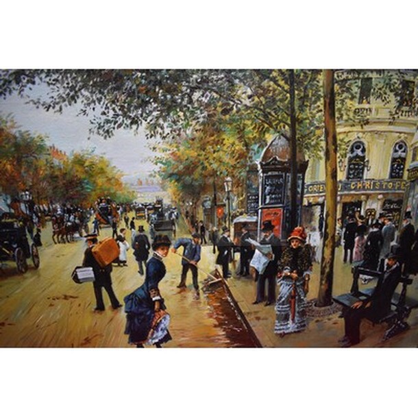 INCREDIBLE! Paris Street Scene Oil Painting by Jean Beraud In Custom Frame From Art Dealer Ed Mero! 45x3x33. - Image 6 of 11