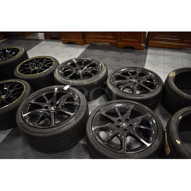 4 ONLY USED ONCE! Maserati Granturismo Rims With Staggered Wheel Set For 20in and 19in Rims! 4x Your Bid! - Image 3 of 10