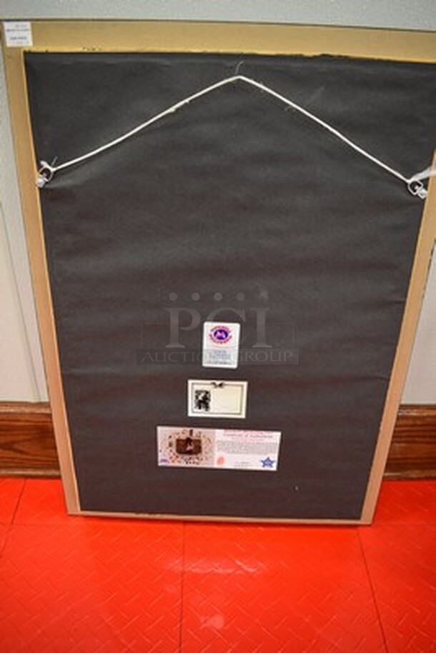 RARE! Shadow Box Containing Mickey Mantle's Fishing Lure Bought From Mickey Mantle Estate Sale, Reproduction of Mickey Mantle Fishing License and Picture of Mickey Mantle. Comes with Certificate of Authenticity! - Image 7 of 11