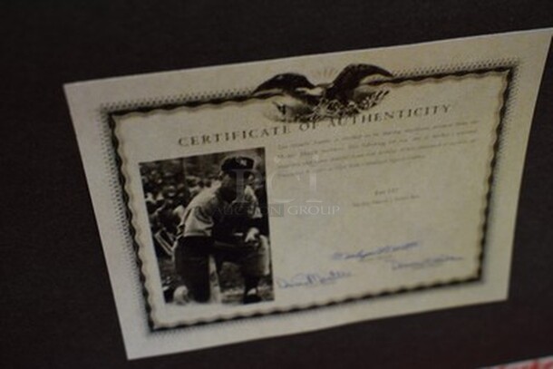 RARE! Shadow Box Containing Mickey Mantle's Fishing Lure Bought From Mickey Mantle Estate Sale, Reproduction of Mickey Mantle Fishing License and Picture of Mickey Mantle. Comes with Certificate of Authenticity! - Image 10 of 11