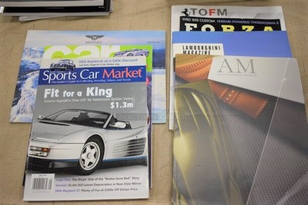 ALL IN ONE MONEY! Lot of Magazines Including Lamborghini, Sports Car Market, Bentley, and More!