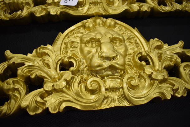 3 Lion Gold Colored Wall Decor! 38x1.5x9. 3x Your Bid! - Image 4 of 6