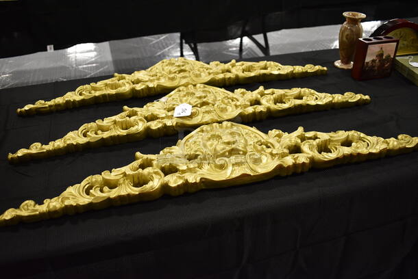 3 Lion Gold Colored Wall Decor! 38x1.5x9. 3x Your Bid! - Image 5 of 6