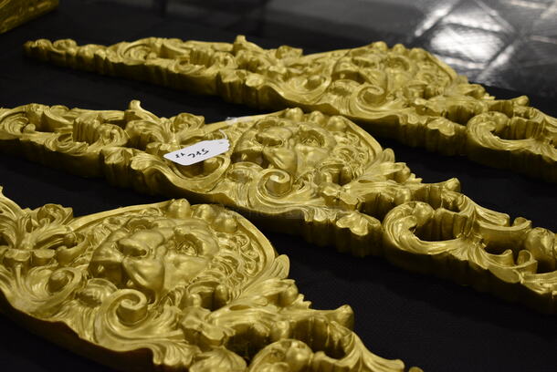 3 Lion Gold Colored Wall Decor! 38x1.5x9. 3x Your Bid! - Image 6 of 6