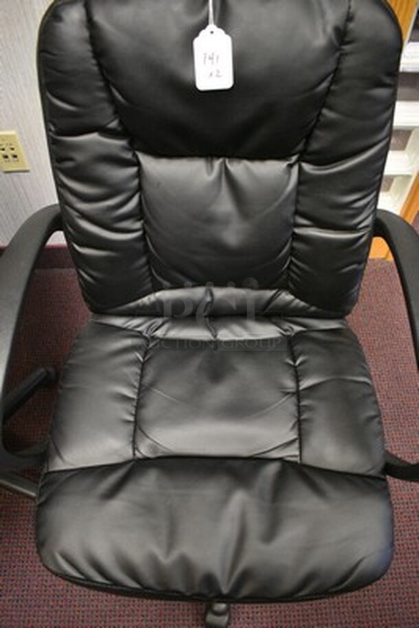 2 Black Swivel Office Chairs. 2X Your Bid! - Image 3 of 6