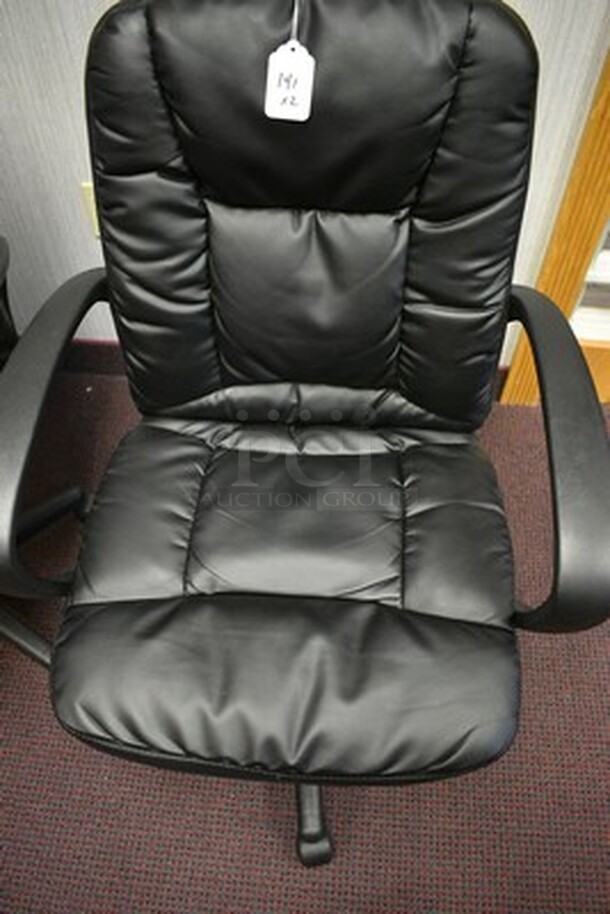 2 Black Swivel Office Chairs. 2X Your Bid! - Image 5 of 6