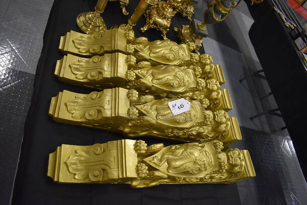 4 Gold Colored Wall Decor. 4x7x27. 4x Your Bid! - Image 2 of 4