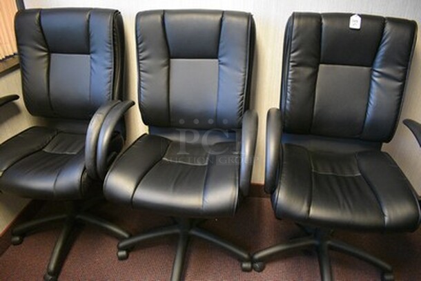 3 Black Swivel Office Chairs. 3X Your Bid!