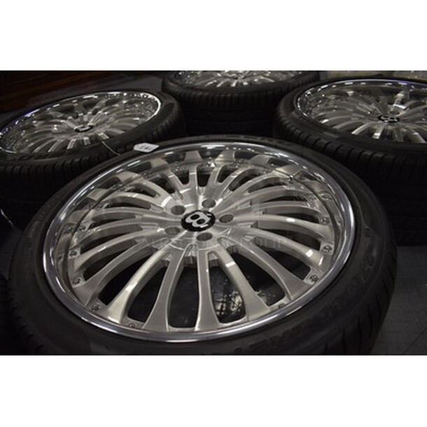 4 BARELY USED! Bentley GT Tires With Aluminum Rims For 21in Rims. Comes With Box of Lugs. 4x Your Bid! - Image 6 of 10