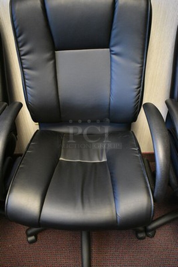 3 Black Swivel Office Chairs. 3X Your Bid! - Image 3 of 5