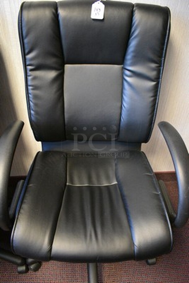 3 Black Swivel Office Chairs. 3X Your Bid! - Image 4 of 5
