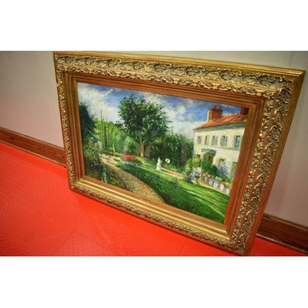BREATHTAKING! Gardens Of Les Mathurins At Pontoise Oil Painting By Camille Pissarro In Custom Frame From Art Dealer Ed Mero! 48x3x37 - Image 2 of 11