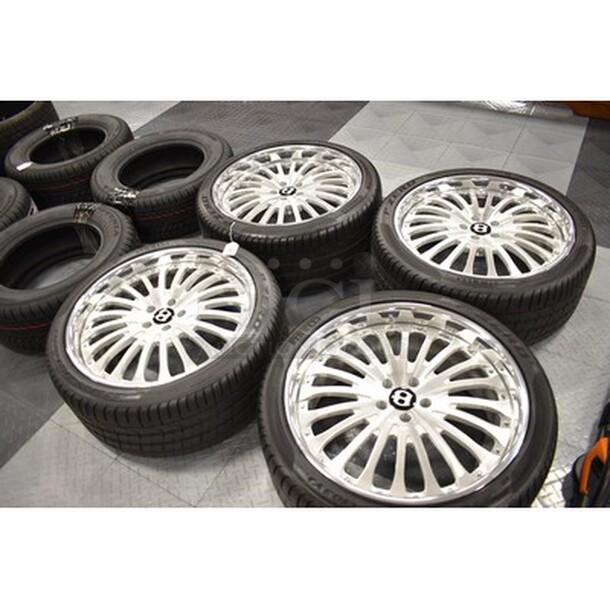 4 BARELY USED! Bentley GT Tires With Aluminum Rims For 21in Rims. Comes With Box of Lugs. 4x Your Bid! - Image 10 of 10