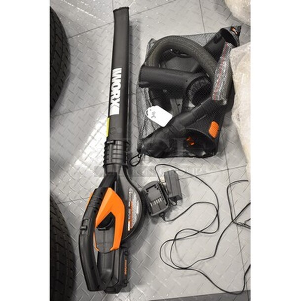 BARELY USED! Worx Model WG 545.1 Leaf Blower With Attachments! 20V - Image 2 of 5