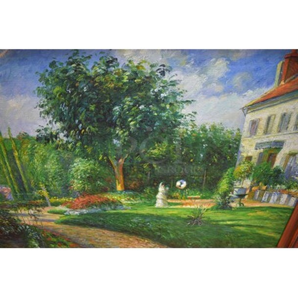 BREATHTAKING! Gardens Of Les Mathurins At Pontoise Oil Painting By Camille Pissarro In Custom Frame From Art Dealer Ed Mero! 48x3x37 - Image 7 of 11