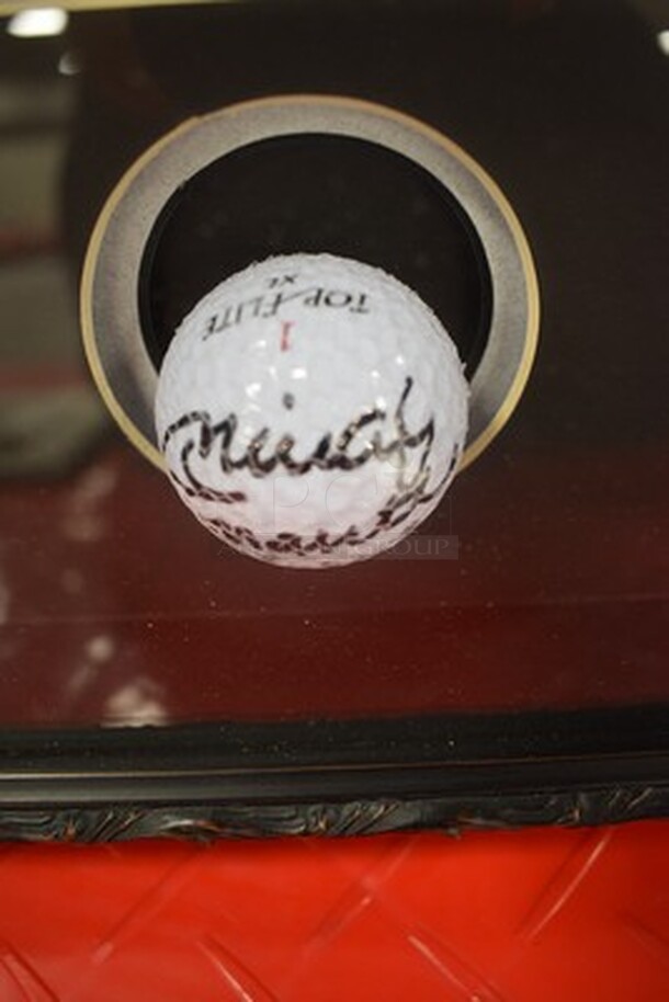 Picture of Joe Namath and Mickey Mantle with Golf Ball! Picture Signed by Joe Namath and Golf Ball Signed By Mickey Mantle. Comes With Letter of Authenticity! 21x2.5x21. - Image 4 of 11