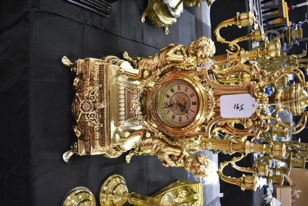 AMAZING! Design Toscano Chateau Beaumont Clock. 12x9x24 - Image 1 of 10