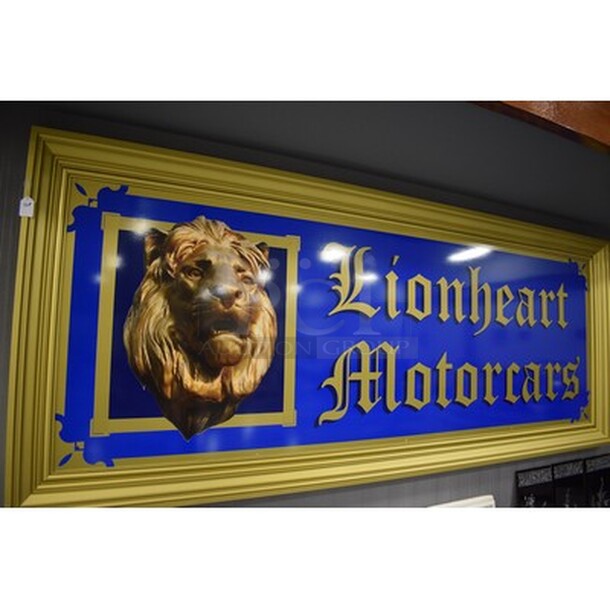 ONE OF A KIND! Lionheart Motorcars Sign In Custom Frame. 128x4x53. Unit Will Be Removed Prior To Pick Up Day - Image 2 of 6