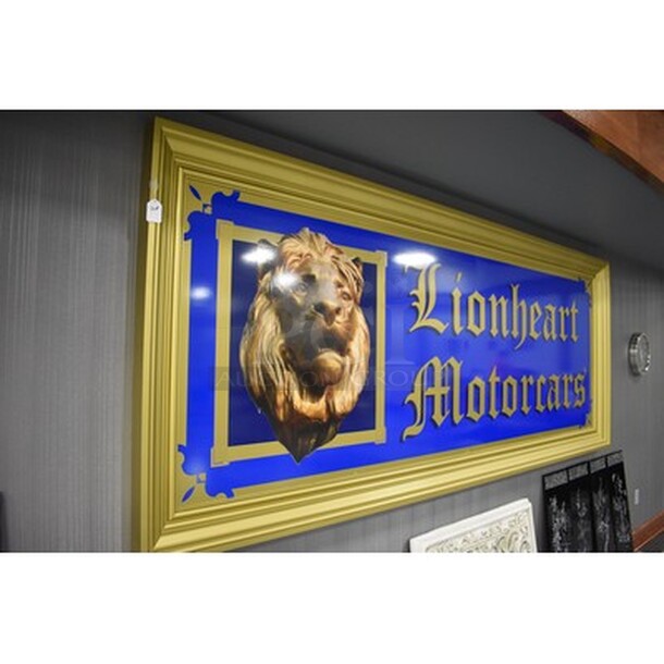 ONE OF A KIND! Lionheart Motorcars Sign In Custom Frame. 128x4x53. Unit Will Be Removed Prior To Pick Up Day - Image 5 of 6