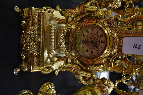 AMAZING! Design Toscano Chateau Beaumont Clock. 12x9x24 - Image 6 of 10