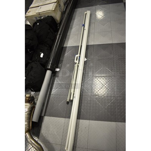 Projector Screen and Stand! 100" Long - Image 1 of 4