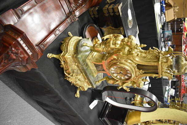 AMAZING! Quartz Gold Colored Clock! 13x8x23 - Image 3 of 7