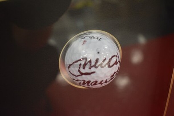 Framed Picture of Jack Nicklaus and Mickey Mantle! Comes With Signed Golf Balls by Jack Nicklaus and Mickey Mantle, Jack Nicklaus's Glove, and Mickey Mantle's Golf Bag Tag. 29x1x35. - Image 6 of 11