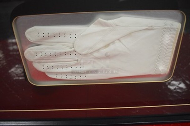 Framed Picture of Jack Nicklaus and Mickey Mantle! Comes With Signed Golf Balls by Jack Nicklaus and Mickey Mantle, Jack Nicklaus's Glove, and Mickey Mantle's Golf Bag Tag. 29x1x35. - Image 8 of 11