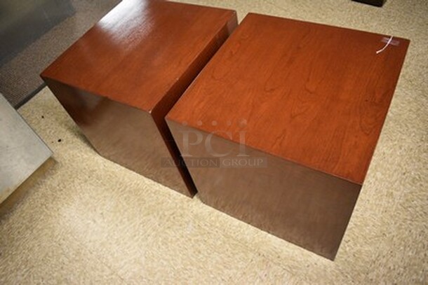 2 Custom Wood Tables. 18x18x18. 2x Your Bid! - Image 2 of 6