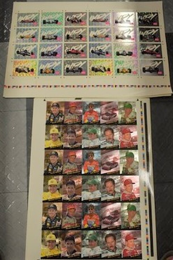ALL IN ONE MONEY! 5 Indy and 4 Nascar UNCUT Racing Trading Cards!  17x1x23