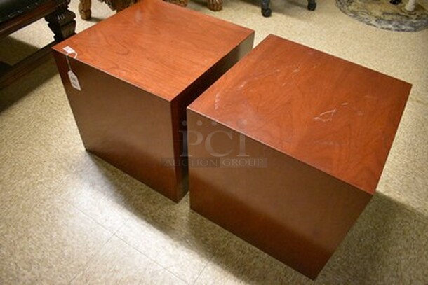 2 Custom Wood Tables. 18x18x18. 2x Your Bid! - Image 6 of 6