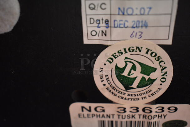 2 AMAZING Design Toscano Elephant Tusks Trophies. 7x7x32. 2x Your Bid! - Image 9 of 9