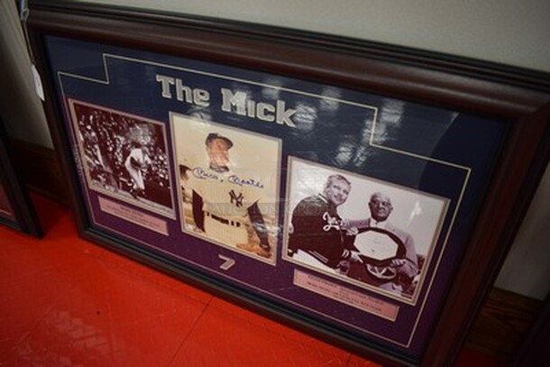 Mickey Mantle 500th Home Run Picture, Signed Mickey Mantle Picture, and Picture of Mickey Mantle and William Harridge. Comes with Certificate of Authenticity for Signature. 34x1x22 - Image 2 of 11