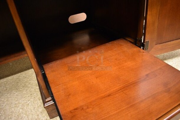 BEAUTIFUL! Custom Made Hooker Brand Desk With Printer Drawer, Note Card Organizer, and Built In Outlets, USB, Internet Hookups. 72x24x31. - Image 8 of 12