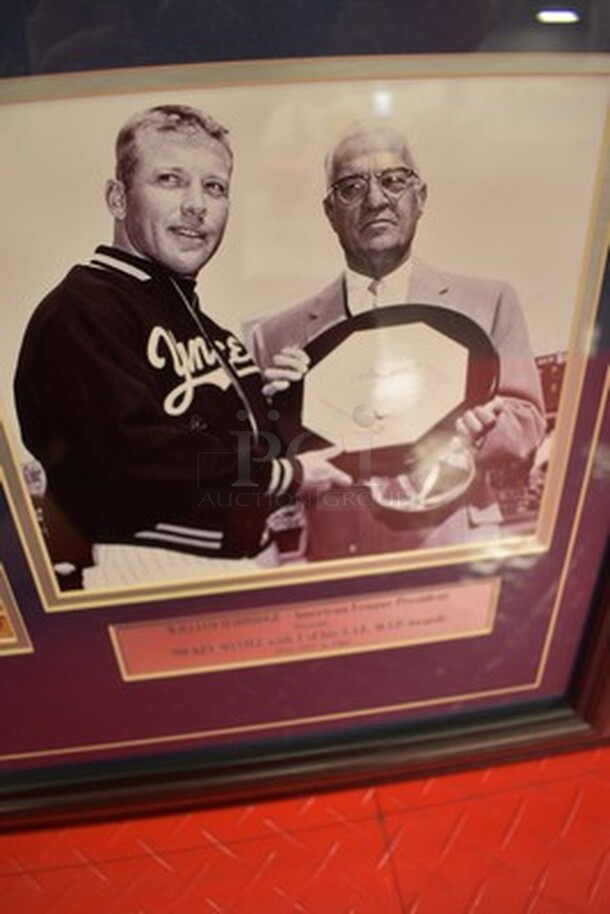 Mickey Mantle 500th Home Run Picture, Signed Mickey Mantle Picture, and Picture of Mickey Mantle and William Harridge. Comes with Certificate of Authenticity for Signature. 34x1x22 - Image 7 of 11