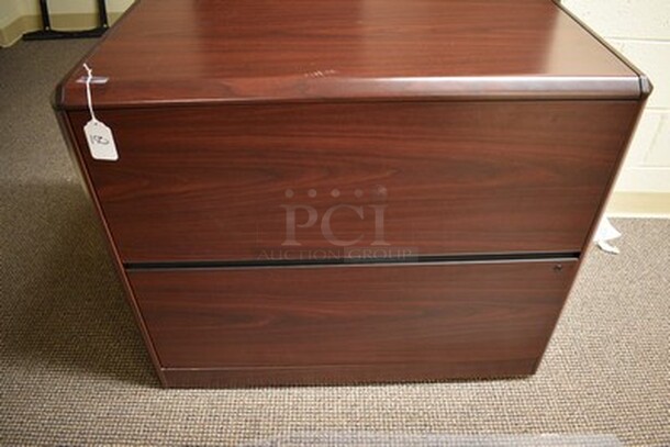 Wooden File Cabinet. 36x20x26. - Image 1 of 7