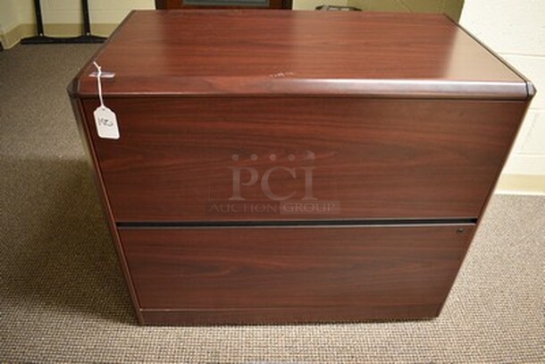 Wooden File Cabinet. 36x20x26. - Image 2 of 7