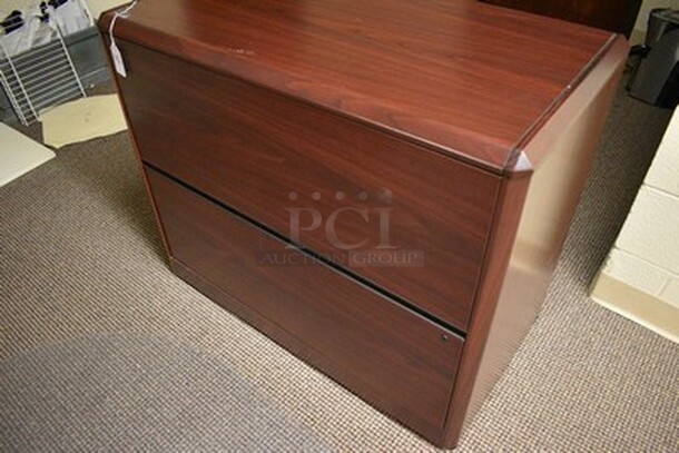 Wooden File Cabinet. 36x20x26. - Image 3 of 7