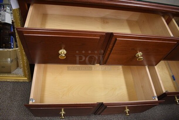 Wooden Drawer With Glass Top. 54x31x33 - Image 4 of 7