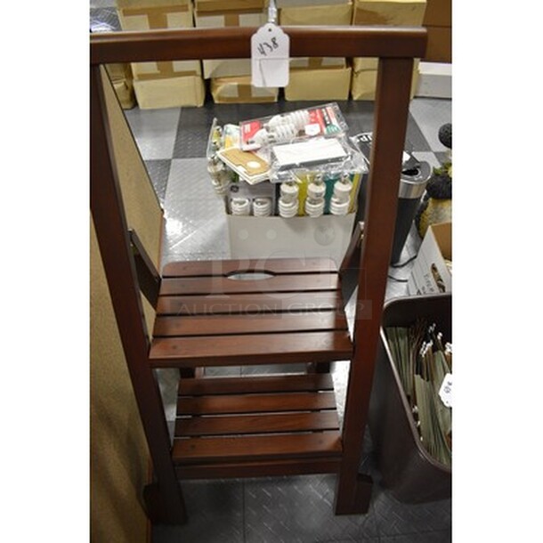 Wooden 2 Step Stool. 18x21x38. - Image 1 of 4