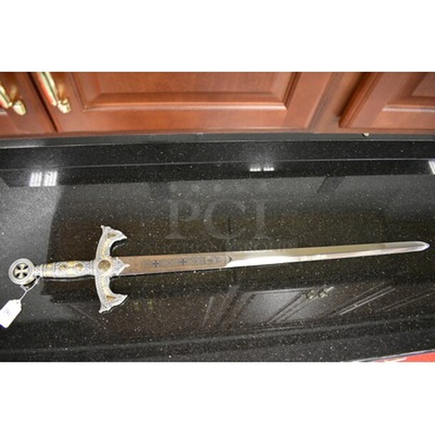 AWESOME! Knights Templar Sword Silver Beautiful Silver Sword of Templar Order. Symbols of Knights Templar-Templar Cross and Seal. 46x1x9 - Image 9 of 9