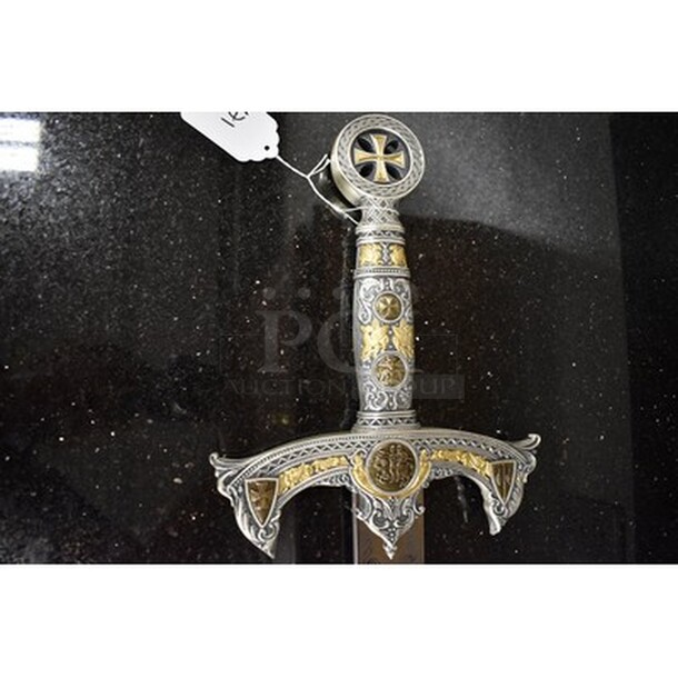 AWESOME! Knights Templar Sword Silver Beautiful Silver Sword of Templar Order. Symbols of Knights Templar-Templar Cross and Seal. 46x1x9 - Image 2 of 9