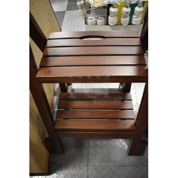 Wooden 2 Step Stool. 18x21x38. - Image 3 of 4
